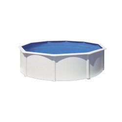 Piscine ronde acier Ø3,20m x H: 1,22m -  Gris anthracite - Filtration à sable - GRE POOLS