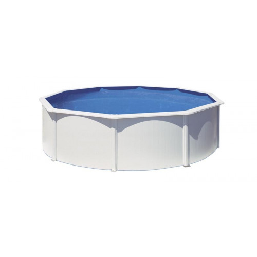 Piscine ronde acier Ø3,20m x H: 1,22m -  Gris anthracite - Filtration à sable - GRE POOLS