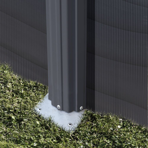 Piscine ovale acier 7,44m x 3,99m x H: 1,22m -  Gris anthracite - Filtration à sable - Renforts apparents - GRE POOLS