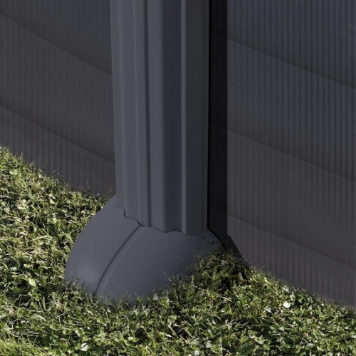 Piscine ovale acier 7,44m x 3,99m x H: 1,32m  - Gris anthracite - Filtration à sable - Renforts apparents - GRE POOLS