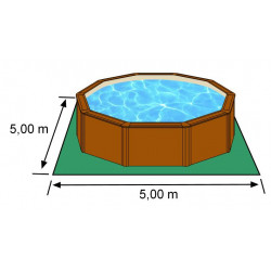 Piscine ronde acier Ø4,80m x H: 1,22m - Imitation bois - Filtration à sable - GRE POOLS