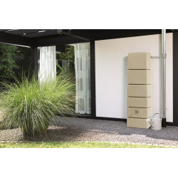 Cuve Murale Slim 500 L Sable avec robinet PE imitation laiton et Collecteur Filtrant Eco Gris - GRAF 