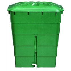 Cuve rectangulaire 300L vert avec couvercle et robinet PE de marque GRAF , référence: J5593900
