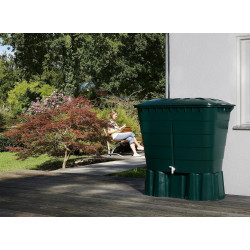 Cuve rectangulaire 520L vert avec couvercle et robinet PE - GRAF 