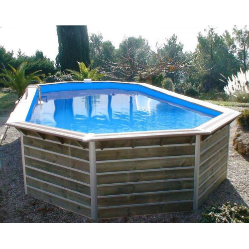 Piscine bois octogonale 8,90 x 4,20 x H. 1,29 m CALAYAN - WATER CLIP