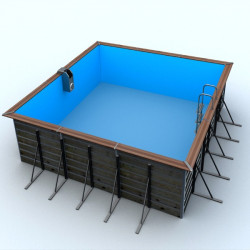 Piscine bois carrée 5,20 x 5,20 x H. 1,47 m SOLTA - WATER CLIP