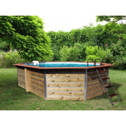 Piscine bois octogonale - 5,90 x 4,20 x H. 1,11 m LUCON - WATER CLIP