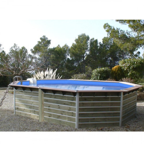 Piscine bois octogonale - 5,90 x 4,20 x H. 1,11 m LUCON - WATER CLIP