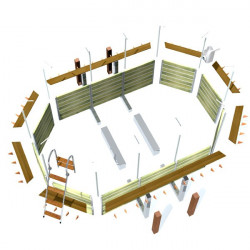 Piscine bois octogonale - 7,30 x 4,20 x H. 1,29 m SIAYAN - WATER CLIP