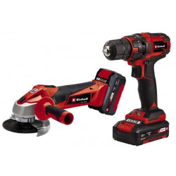 Kit d'outils TC-TK 18 Li Kit - Perceuse-visseuse et meuleuse d'angle sans fil - Batterie 1,5 Ah et 3,0 Ah - EINHELL