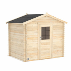 Abri JUNO 4,0m² Brut - 212 x 183 cm - 19mm - Madriers emboités de marque Forest Style, référence: J5615400