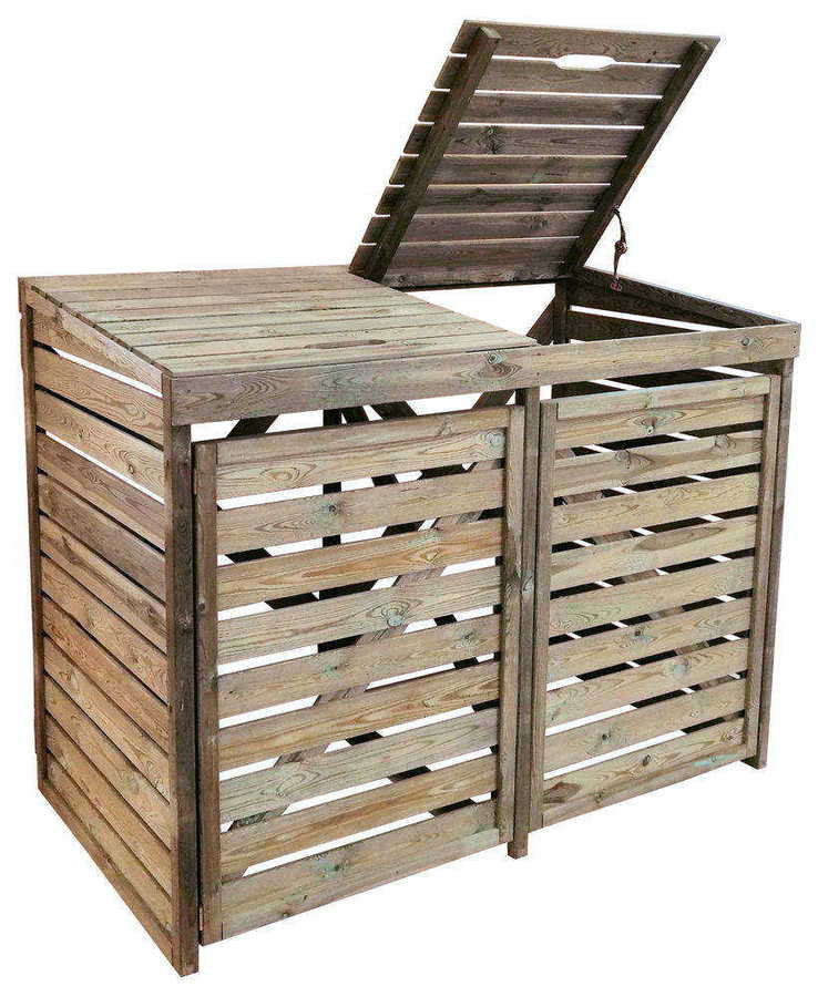 Cache double poubelle NEW CHESTER - 171,5 x 93,6 cm - 12mm