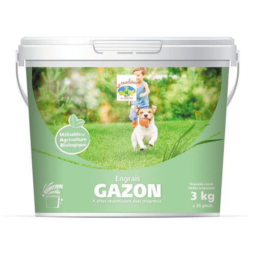 Engrais Gazon Reverdissant - Uab - 3 KG - Engrais de Longueil