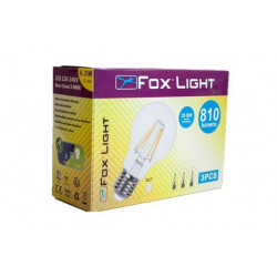 Ampoule LED-S19 Filament claire A60 - E27 - 6W - 360° - 3 000K - 810Lm - 3 pcs - FOXLIGHT