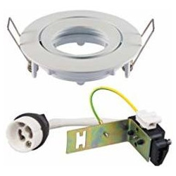 Spot rond 80 mm encastrable/orientable alu+ boitier de connexion - GU10 - IP20 de marque FOXLIGHT, référence: B5689700