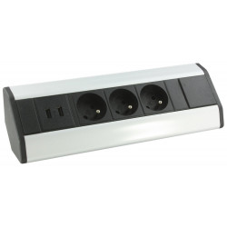 Bloc prise d'angle 3 Prises + 2 ports USB de marque Arlux Lighting, référence: B5694500