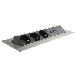 Bloc prises pivotant 3 Prises + 2 ports USB de marque Arlux Lighting, référence: B5698200