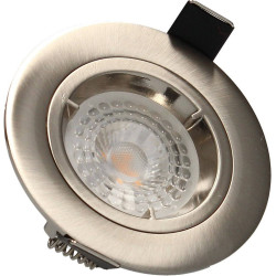 Lot 3 Spots acier encastrables Fixes SAPHYR GU10 5W 380lm Blanc Chaud - Arlux Lighting