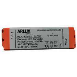 Driver 12V 60W- 5A pour MR16 de marque Arlux Lighting, référence: B5703400