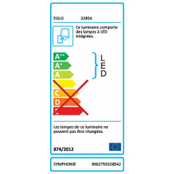 Applique, moderne aluminium acier brossé led intégrée EGLO Symphonie - Eglo