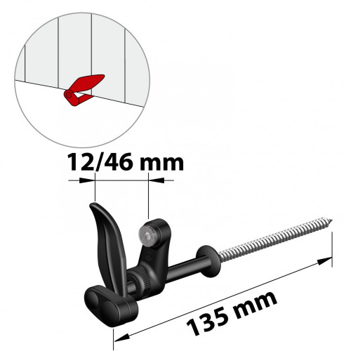 Arrêt composite plastifié, H.130 x L.160 x P.32 mm - AFBAT