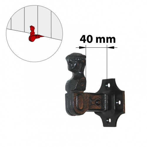 Arrêt sur platine acier prépeint, H.80 x L.50 x P.60 mm - AFBAT