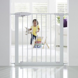 Barrière de sécurité enfant MUNCHKIN portillon semi-auto métal blanc, L.73 /79cm de marque MUNCHKIN, référence: B5747400