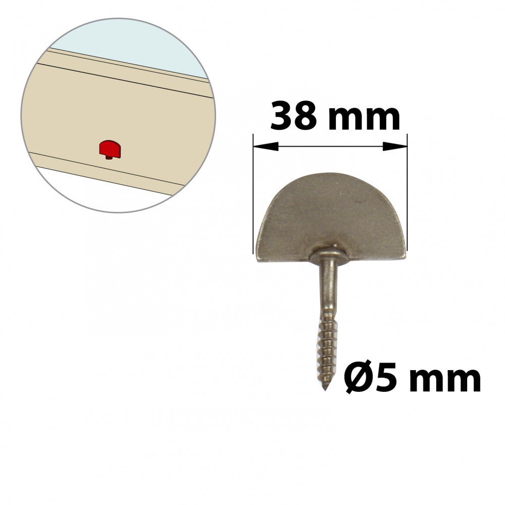 Butée droite à visser en inox 6 cm Afbat - vue 2