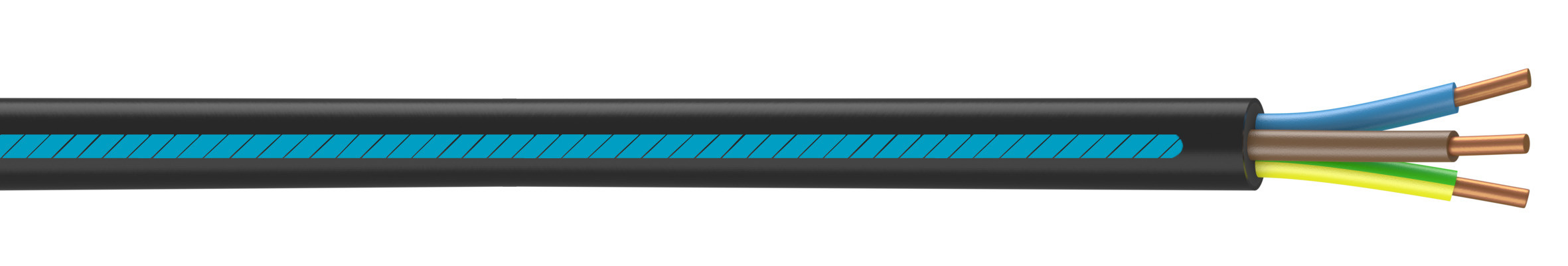 câble électrique 3 g 6 mm2 u1000r2v l.50 m