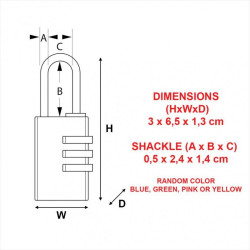 Cadenas à combinaison MASTER LOCK aluminium, l.30 mm - MASTER LOCK