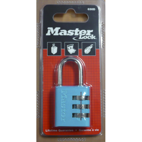 Cadenas à combinaison numérique à 3 chiffres réinitialisable Master Lock,  30 mm de largeur, noir