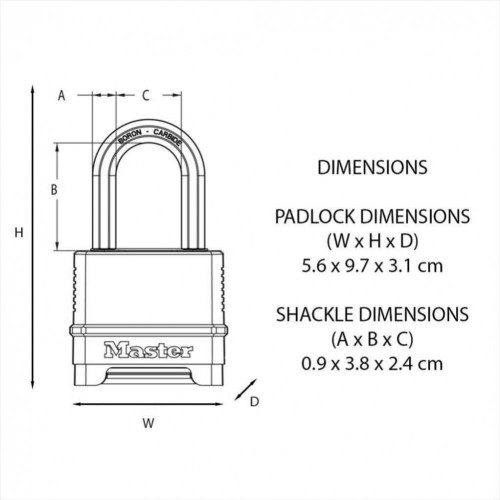 Cadenas à combinaison MASTER LOCK zinc, l.51 mm - MASTER LOCK