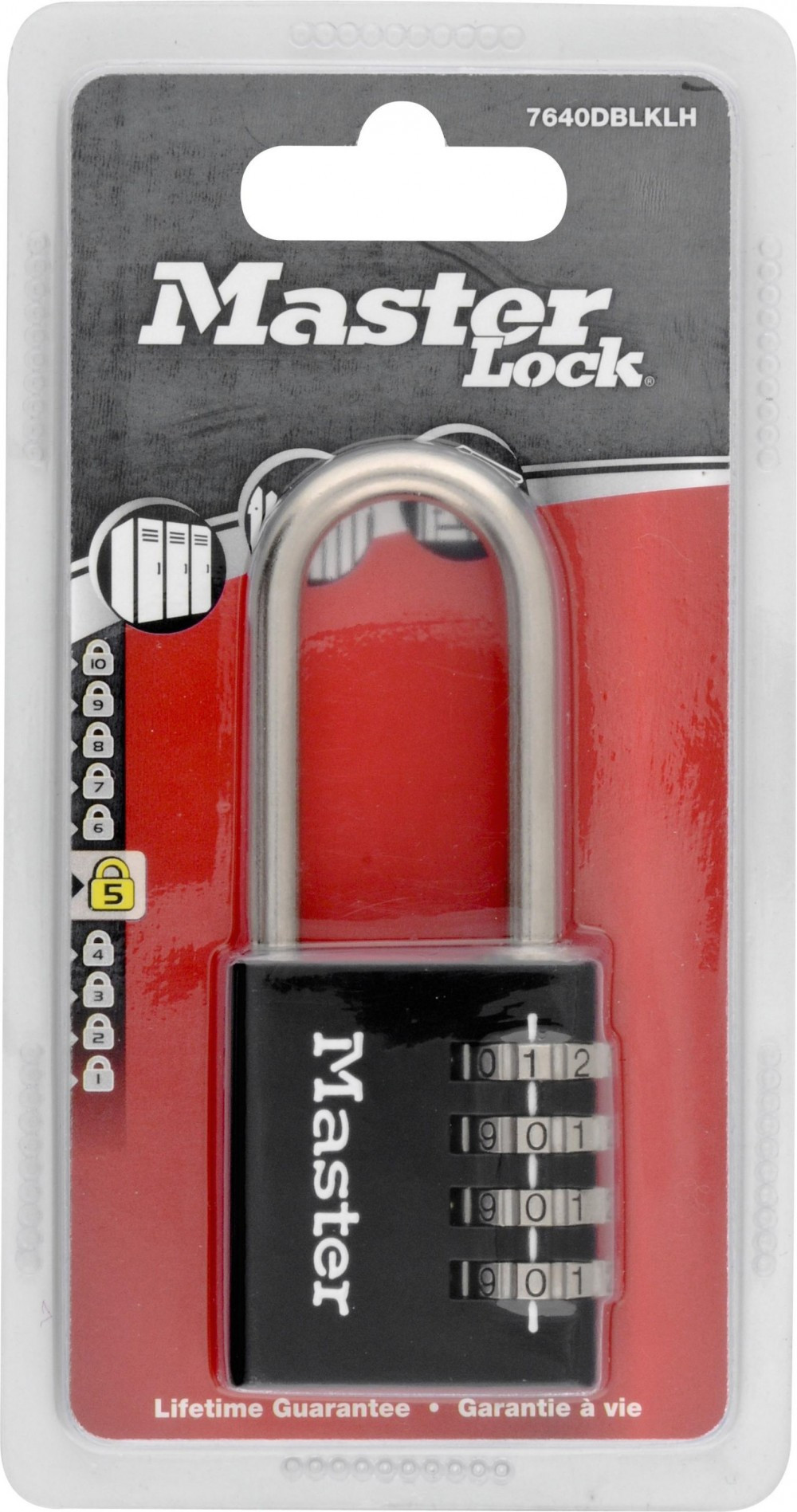 Cadenas à Combinaison Master Lock 643D - Argent - Combinaison Réinitialisable - Neuf Avec Clé De Contrôle