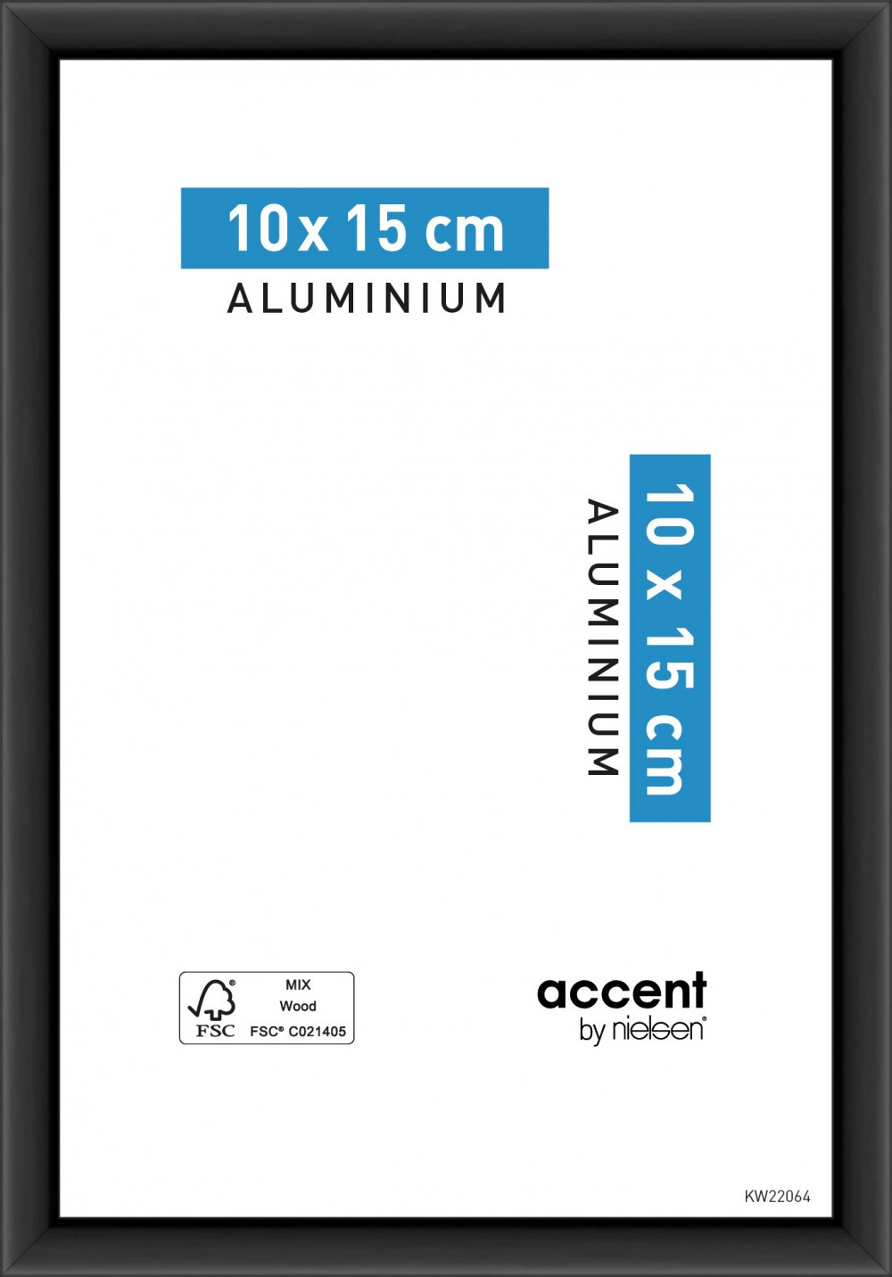 Cadre Accent, 10 x 15 cm, noir