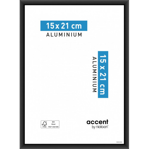 Cadre Accent, l.15 x H.20 cm, aluminium noir - NIELSEN