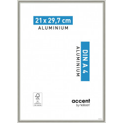 Cadre Nickel, l.21 x H.29.7 cm, aluminium gris de marque NIELSEN, référence: B5767400