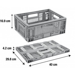 casier TONTARELLI plastique gris l.40 x P.30 x H.16.9 cm cm, 15.8 l - TONTARELLI