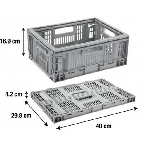 casier TONTARELLI plastique gris l.40 x P.30 x H.16.9 cm cm, 15.8 l - TONTARELLI