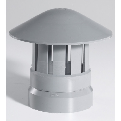 Chapeau de ventilation femelle pvc gris GIRPI, Diam.100 mm - GIRPI