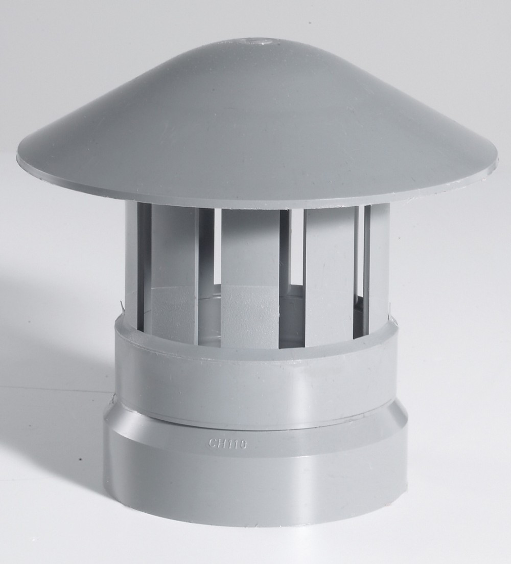 Chapeau de ventilation femelle pvc gris GIRPI, Diam.100 mm
