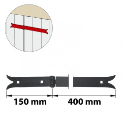 Charnière acier prépeint, H.35 x L.550 x P.20 mm de marque AFBAT, référence: B5776500