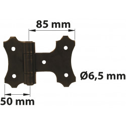 Charnière forte acier prépeint, H.130 x L.95 x P.21 mm - AFBAT