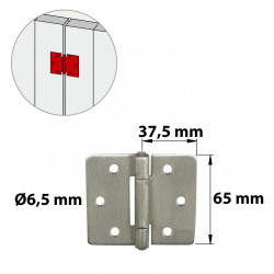 Charnière forte inox pour volets battants/pour porte battante, L.75 x l.75 mm - AFBAT