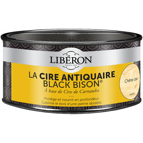 Cire en pâte meuble et objets Antiquaire black bison® LIBERON, chêne clair 0.5 l - LIBERON