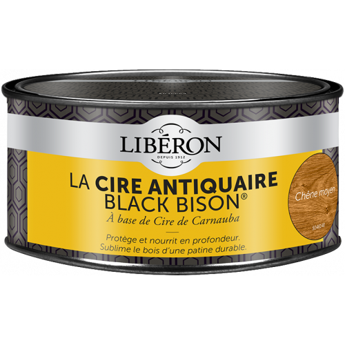 Cire en pâte meuble et objets Antiquaire black bison® LIBERON, chêne moyen 0.5 l - LIBERON