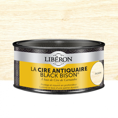 Cire en pâte meuble et objets Antiquaire black bison® LIBERON, incolore 0.5 l - LIBERON