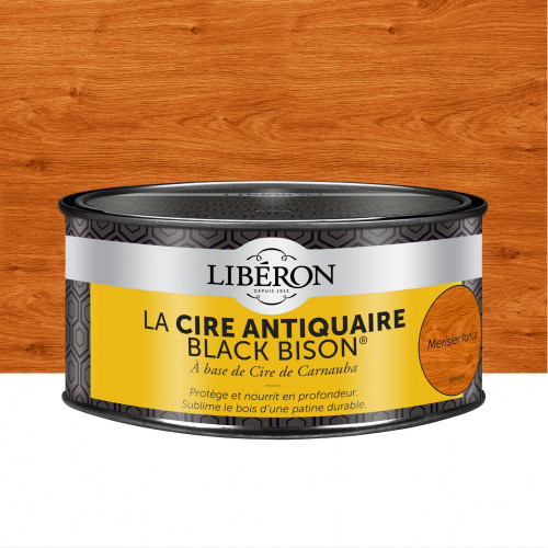 Cire en pâte meuble et objets Cire black bison LIBERON, 0.5 l, merisier foncé - LIBERON