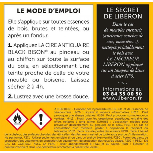 Cire liquide meuble et objets Antiquaire black bison® LIBERON, chêne clair 0.5 l - LIBERON