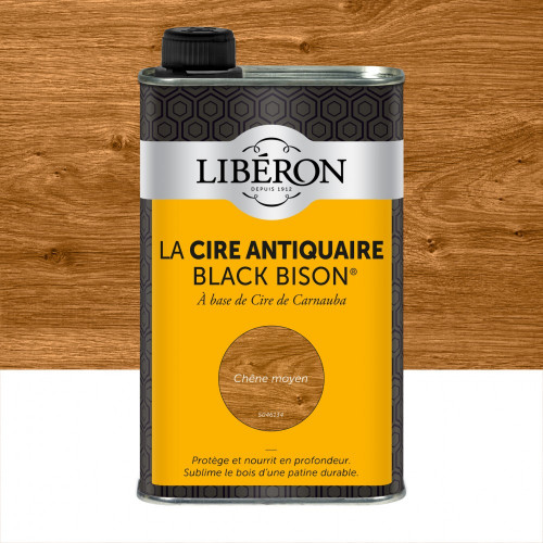 Cire liquide meuble et objets Antiquaire black bison® LIBERON, chêne moyen 0.5 l - LIBERON