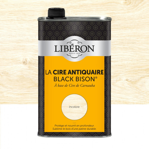 Cire liquide meuble et objets Antiquaire black bison® LIBERON, incolore 0.5 l - LIBERON